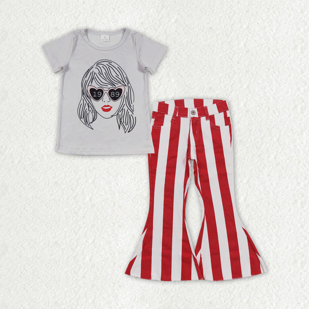 GSPO1458组合1989 RTS taylor short sleeve denim jeans girl stripe outfit 202402 RTS