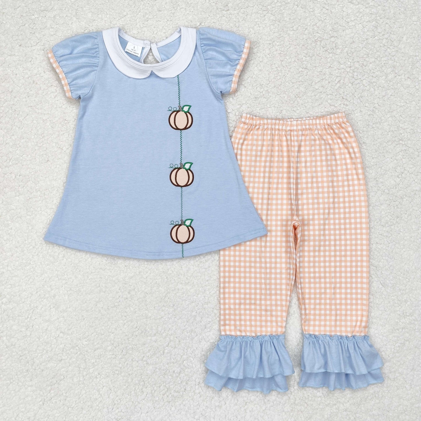 GSPO1534 embroidery girl pumpkin outfit 202407 RTS SIBLING