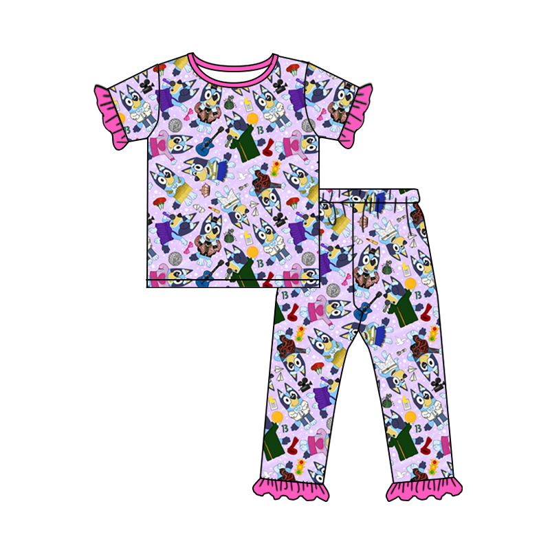 MOQ3 CUSTOM GSPO1594 bluey girl pajamas outfit