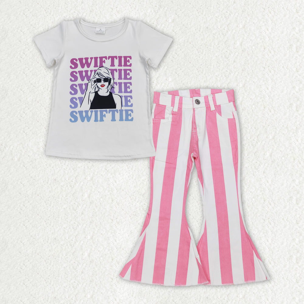 GSPO1597 组合 RTS Taylor swift denim pink stripe jeans girl outfit RTS 202405
