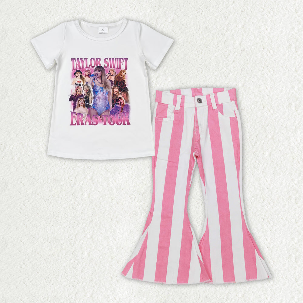 GSPO1598 组合 RTS Taylor swift denim pink stripe jeans girl outfit RTS 202405