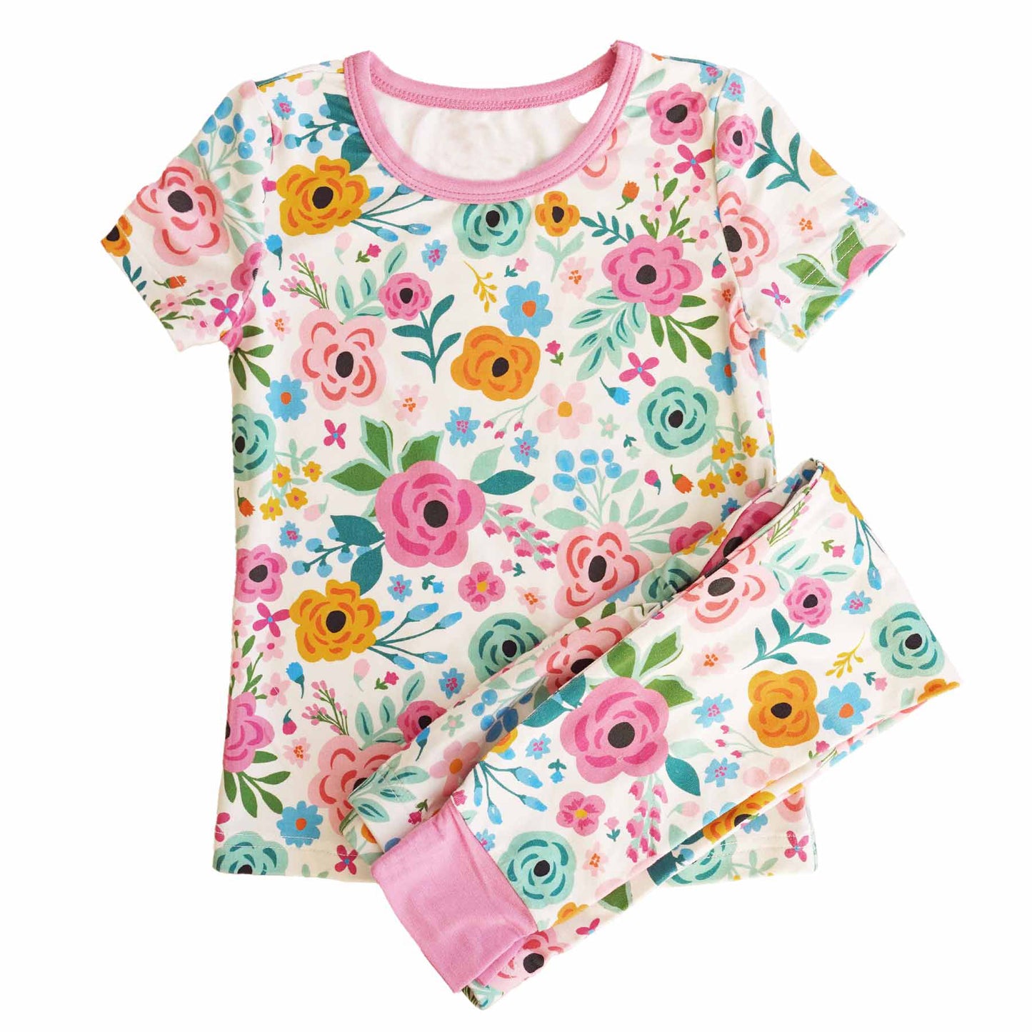 GSPO1715 flower long sleeve girl pajamas outfit 202408 sibling preorder