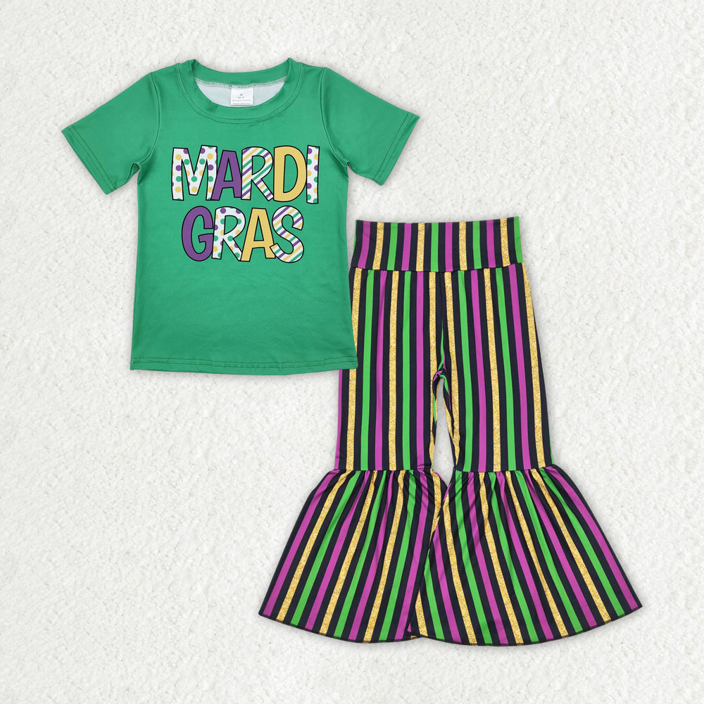 GSPO1950组合 RTS Mardi Gras purple stripe jeans girl outfit 202412 rts