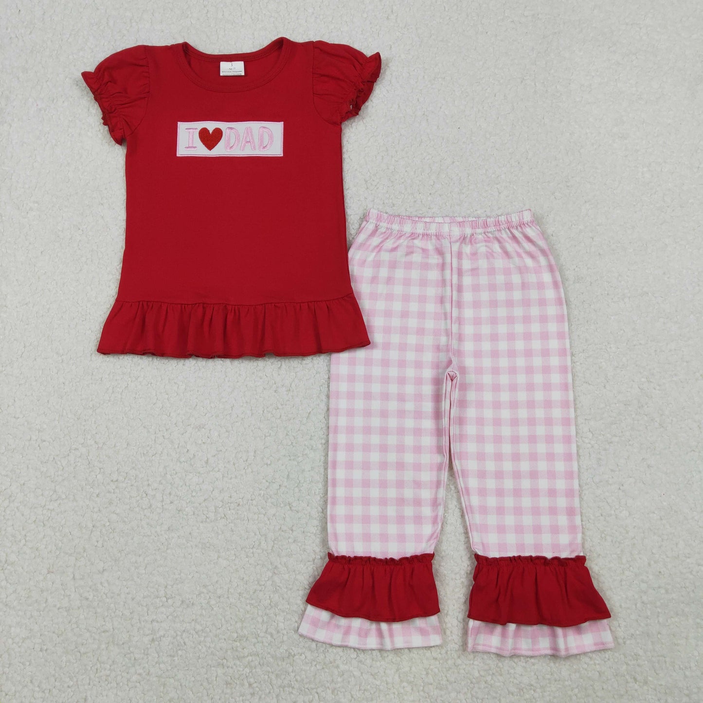 GSPO2072 embroidered I love mum girl outfit 202510 RTS