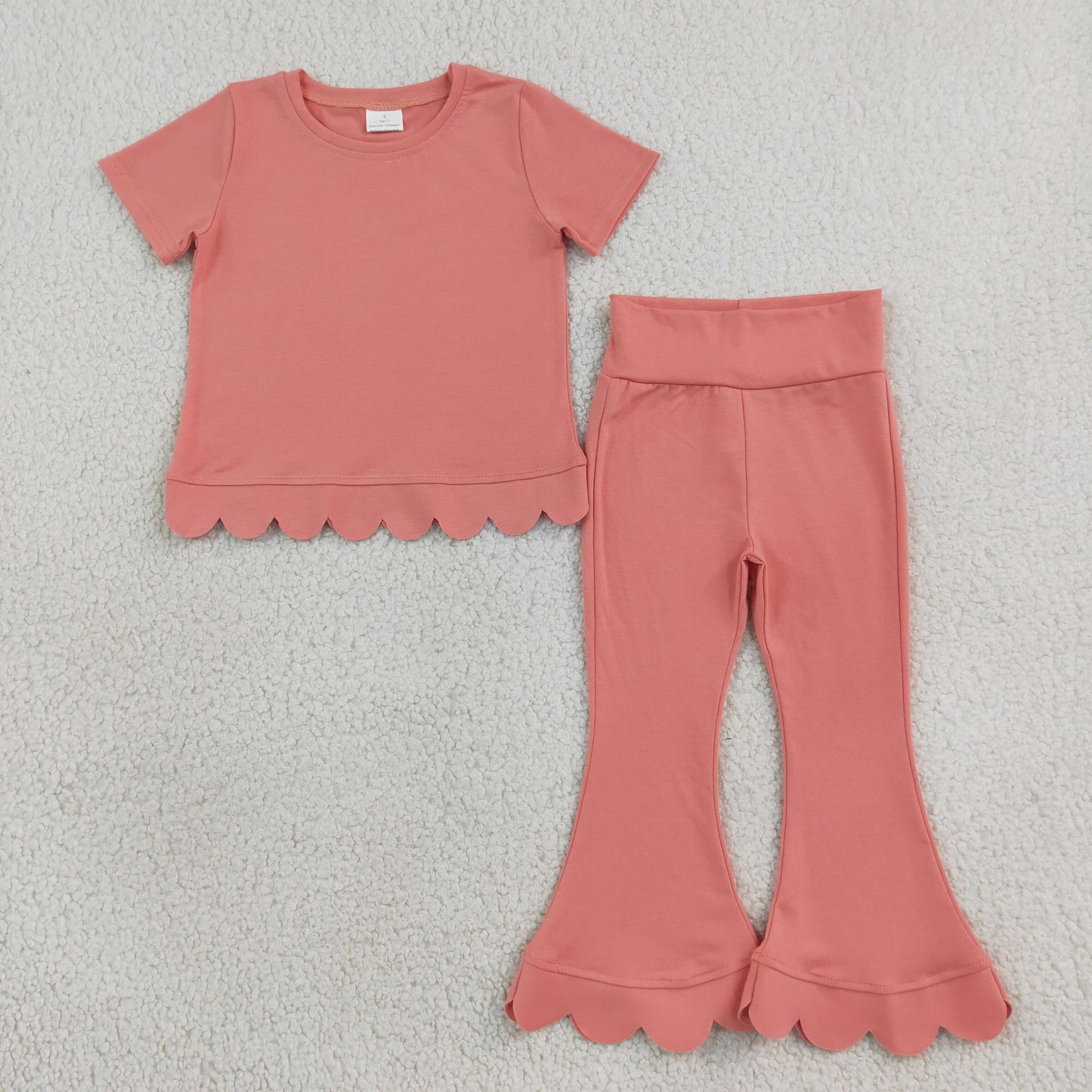 GSPO2338组合,GT1768+P1076 orange solid girl Pants cotton outfit Set 202608 RTS