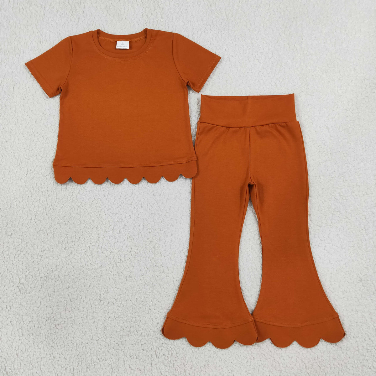 RTS NO MOQ GSPO2345 GT1775+P1083 orange girl Pants cotton outfit Set 202608