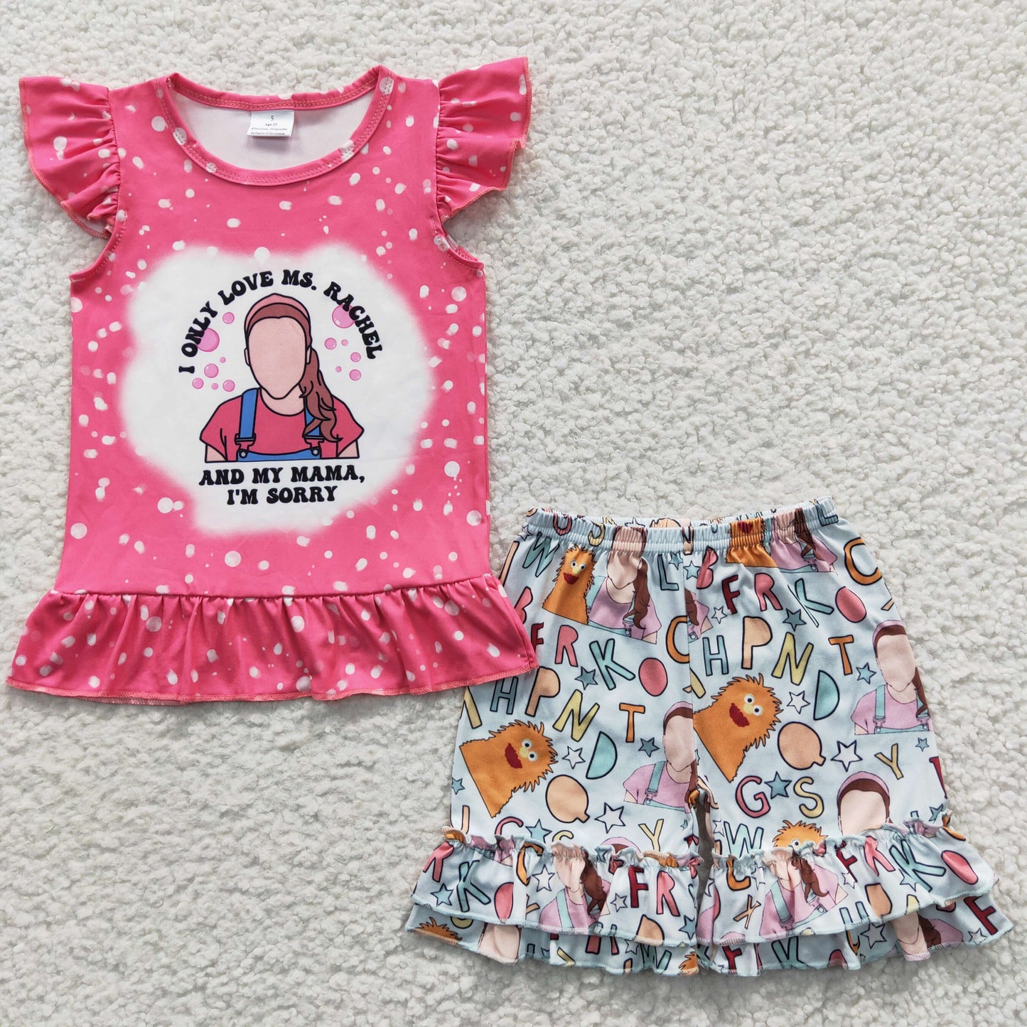 GSSO0266 sizes 3xs-5-6T short sleeve shorts Mr rachel summer girl outfit preorder 20230425 RTS