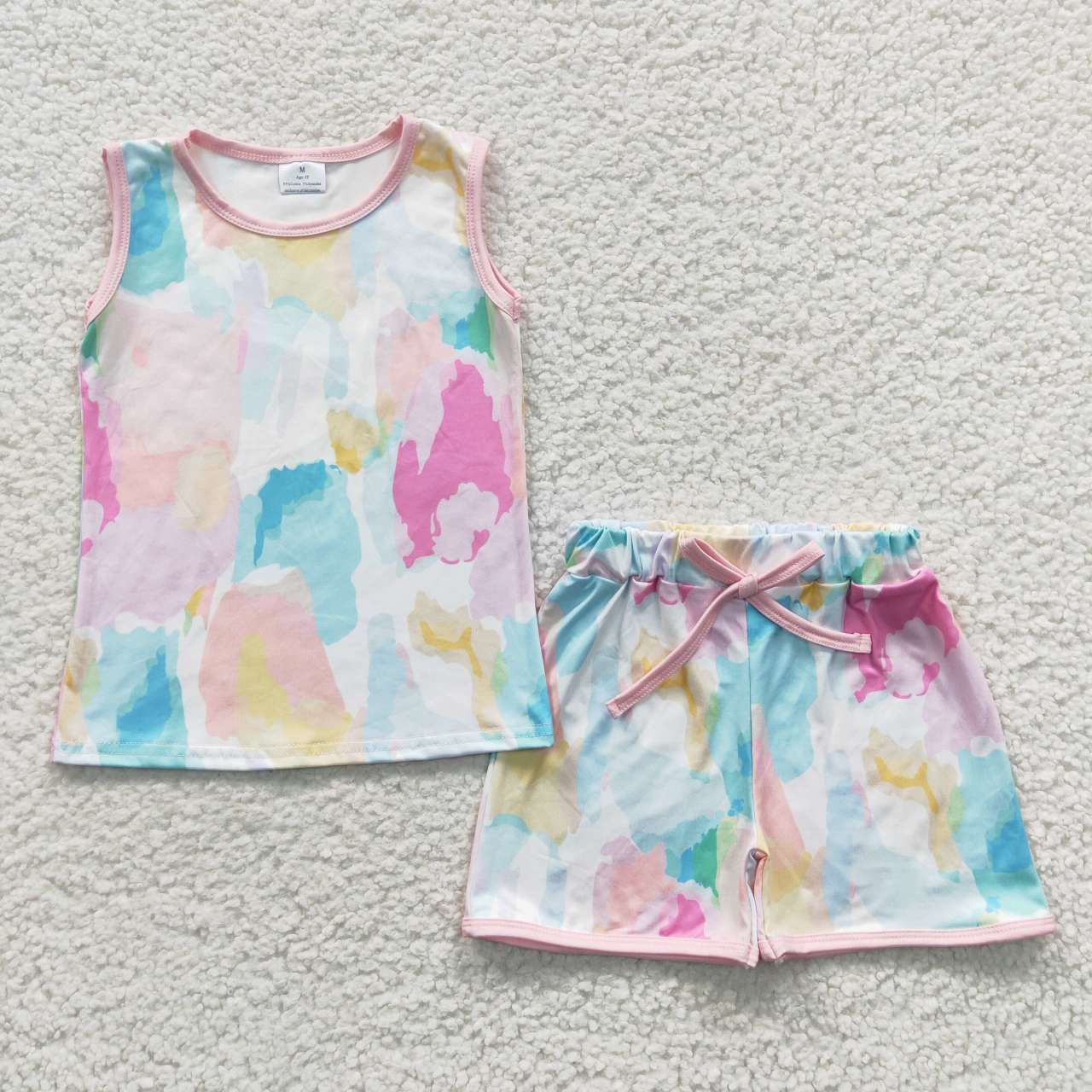 GSSO0321 tie-dye short sleeve shorts summer girl outfit 20230523 RTS