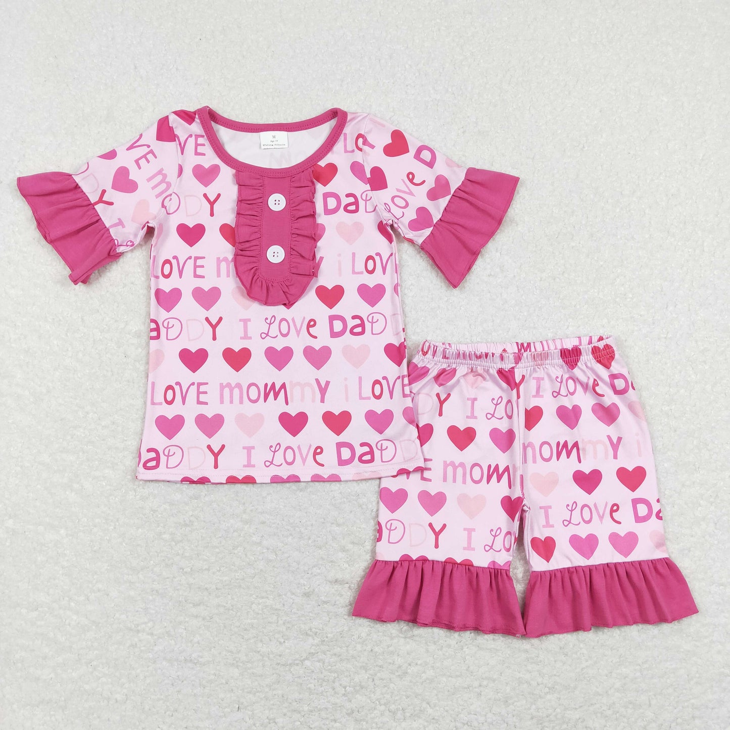 GSSO0445 western love mom girl shorts outfit 202401 RTS