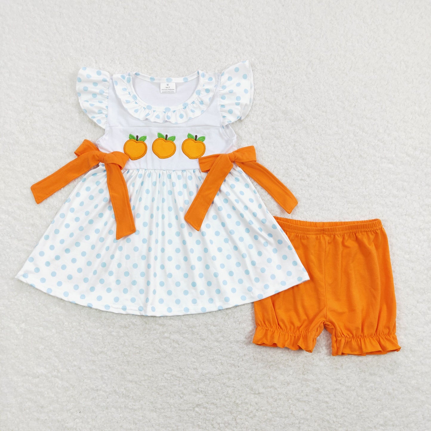 GSSO0451 embroidery Orange girl shorts outfit RTS 202401