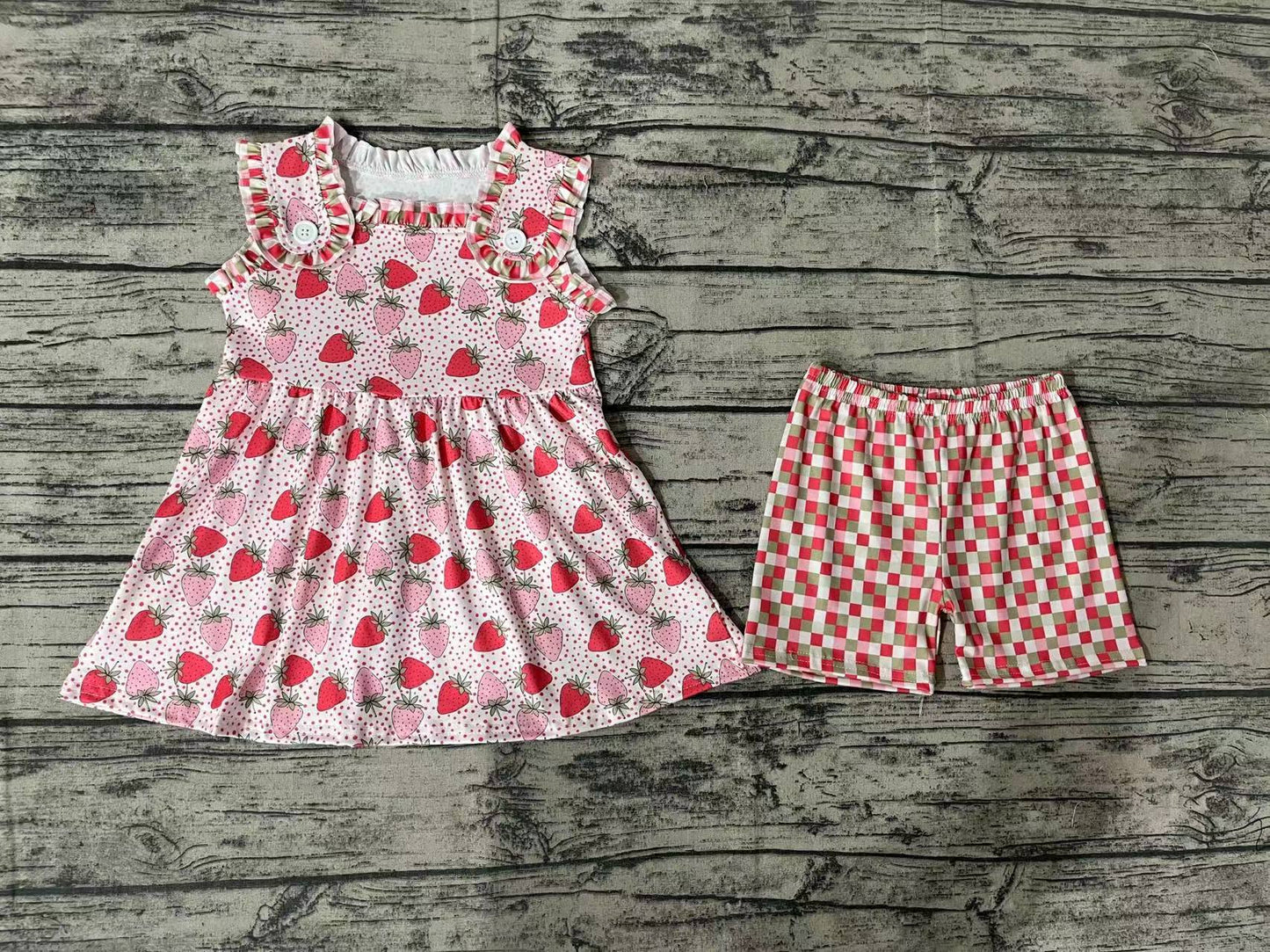 GSSO0499 western strawberry girl shorts outfit RTS 202401