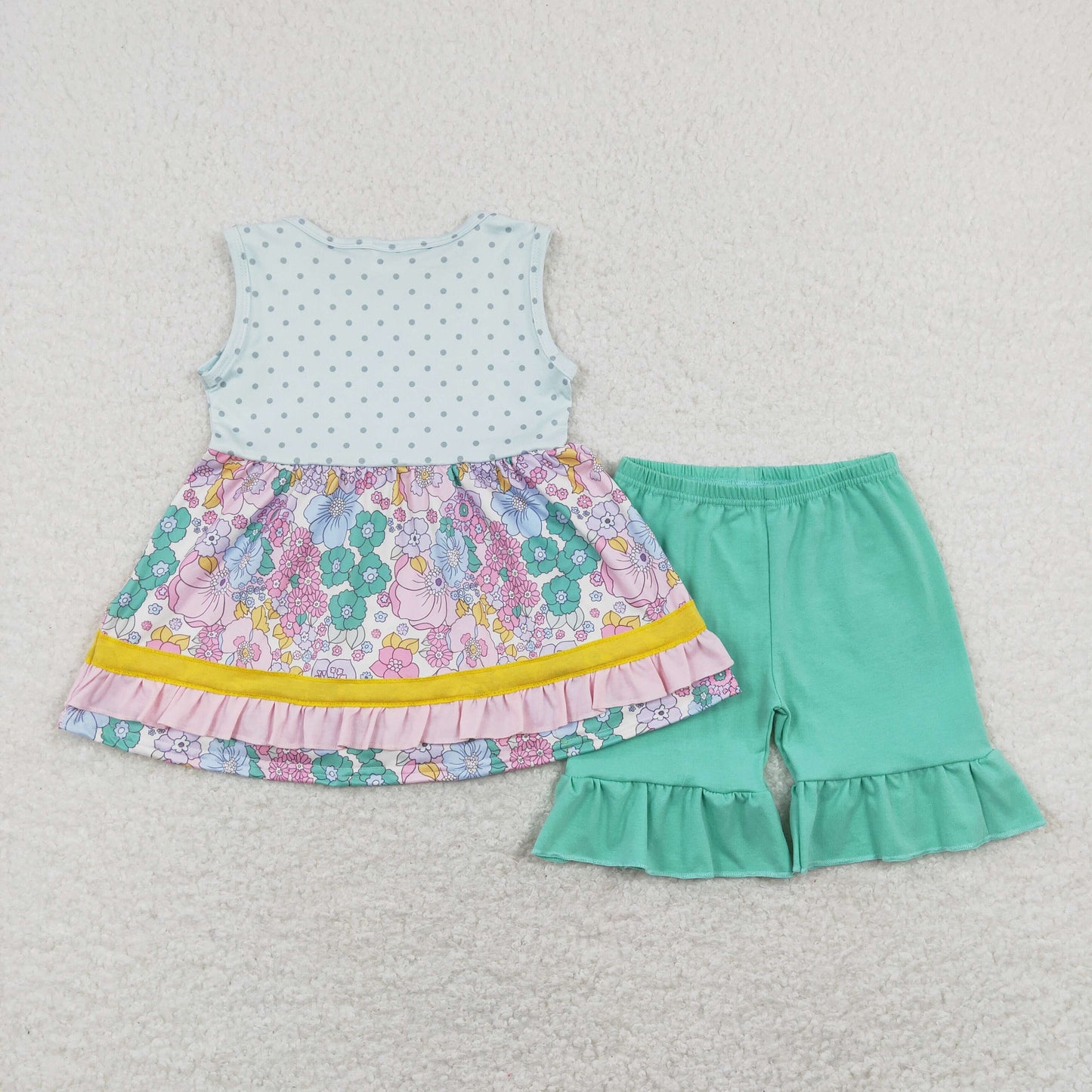 GSSO0503 ruffles flowers shorts girl summer outfit RTS 202401