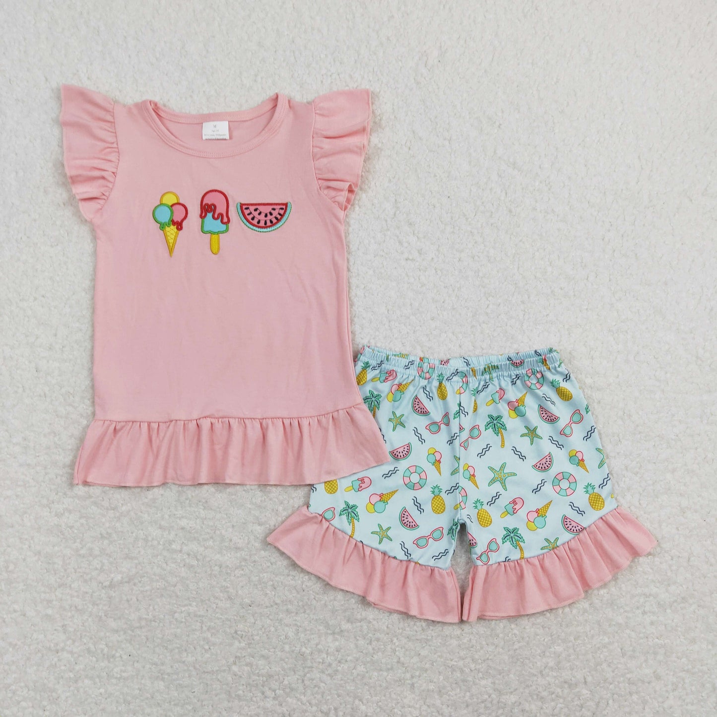 GSSO0509 RTSice popsicle embroidery girl shorts outfit 202402