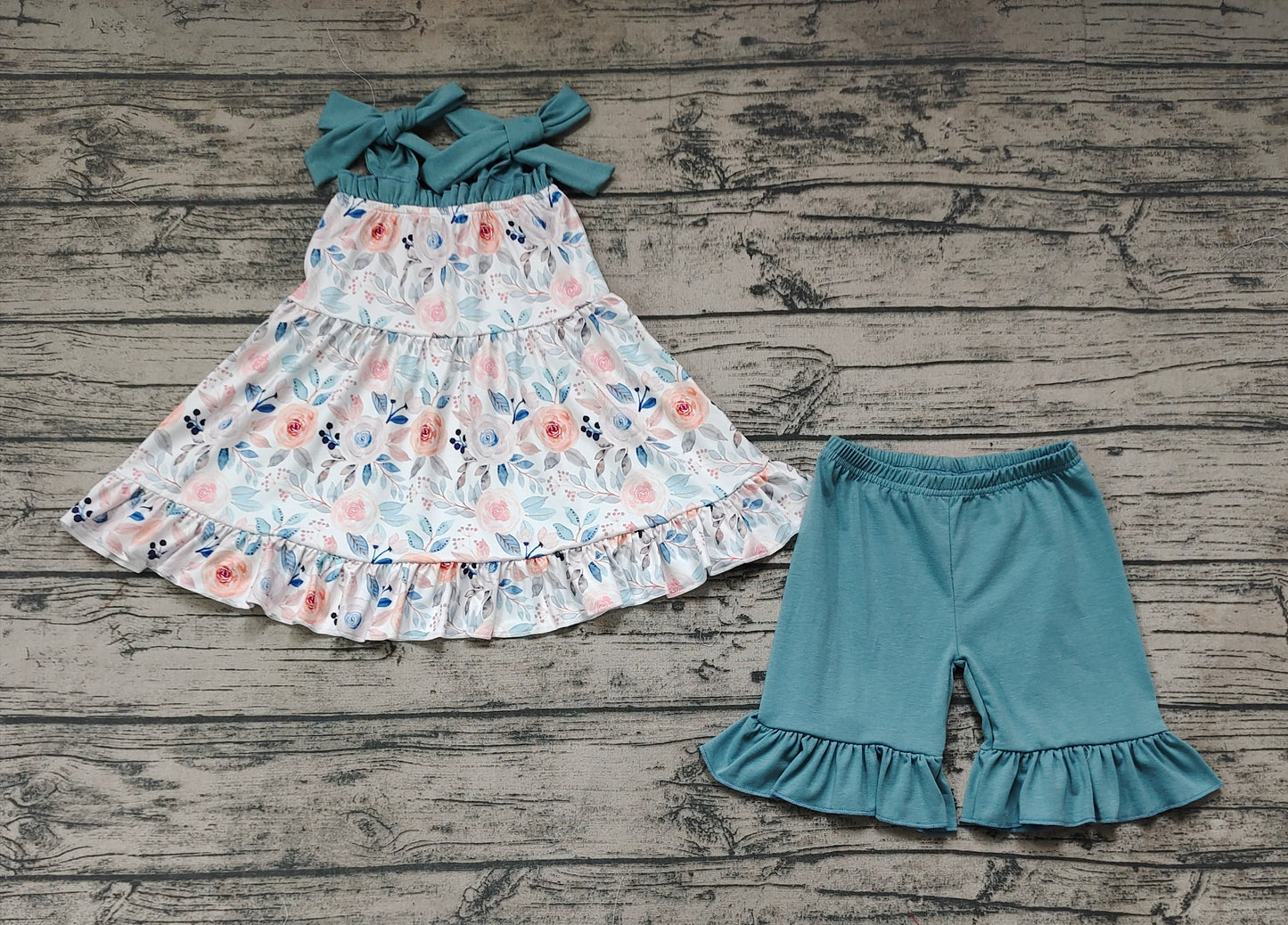 GSSO0562 flowers girl shorts outfit 202403 RTS