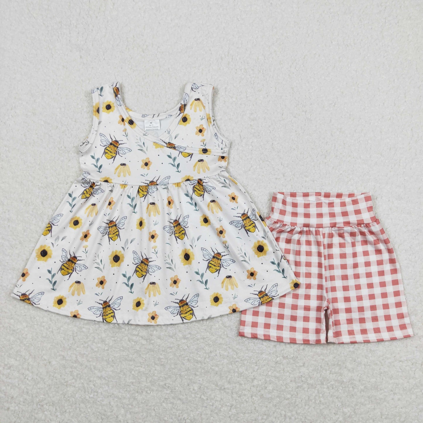GSSO0743 bee flowers shorts summer girl outfit 202403 RTS