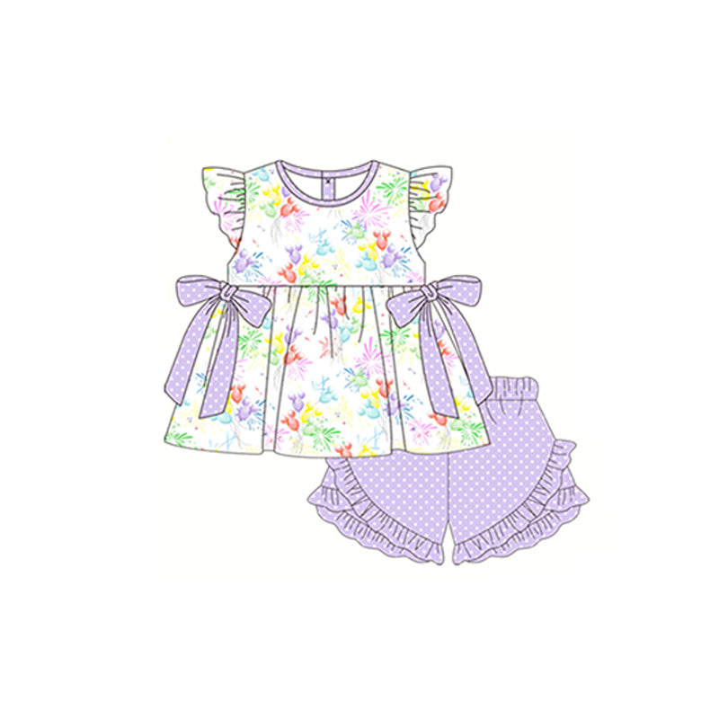 GSSO0749 flowers preorder short sleeve shorts summer girl outfit 202402