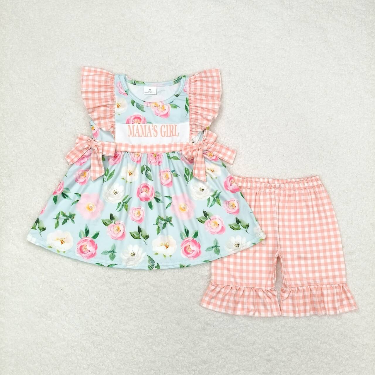 GSSO0803 mama's girl flower girl shorts outfit  202404 RTS