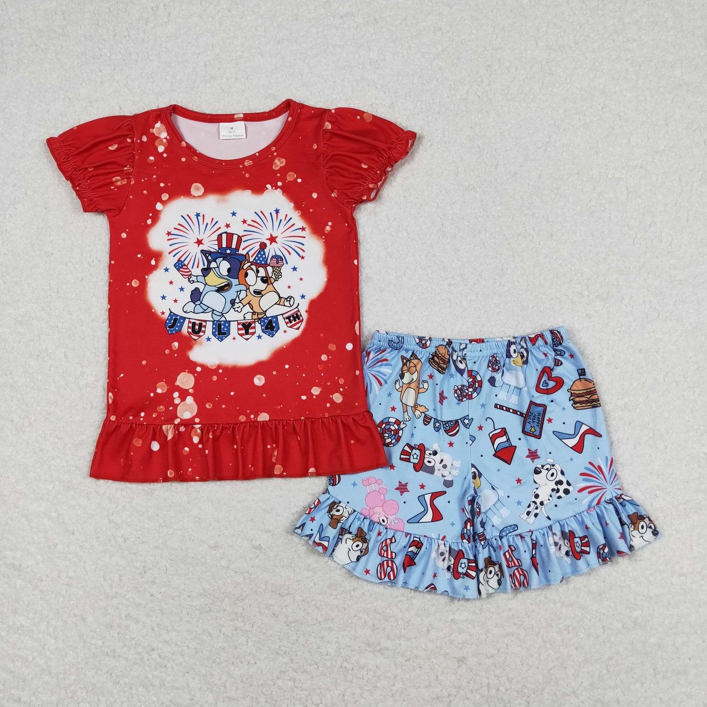 GSSO0804 short sleeve shorts bluey dog summer girl outfit 202405 RTS