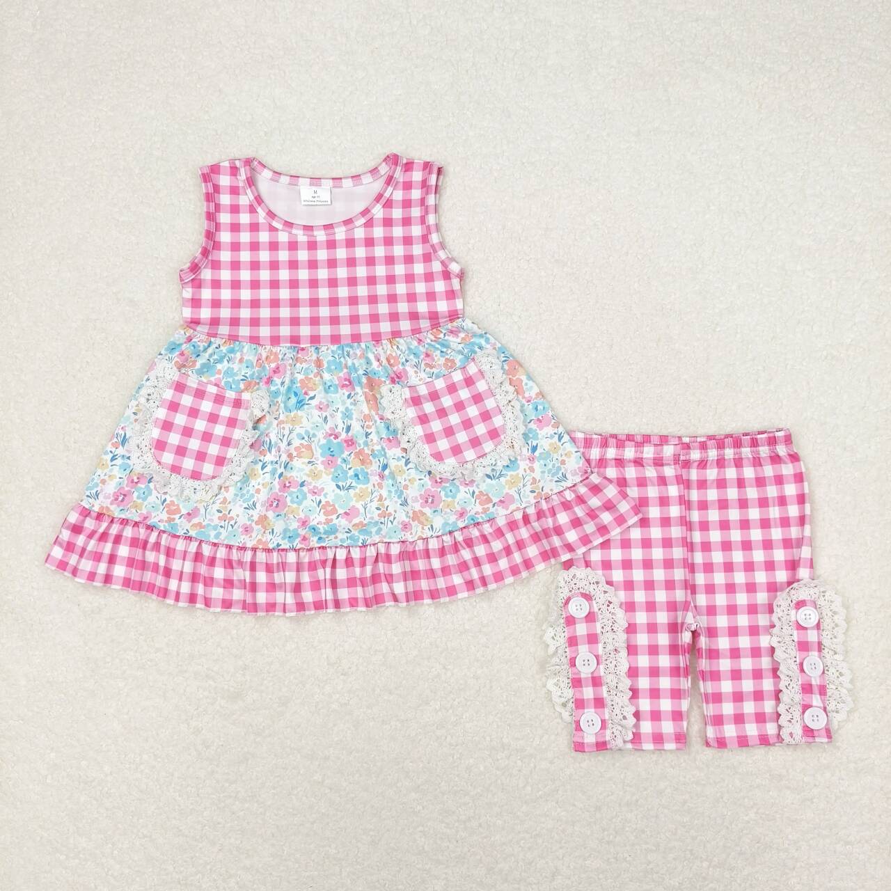 GSSO0813 shorts flowers girl summer outfit 202405 RTS