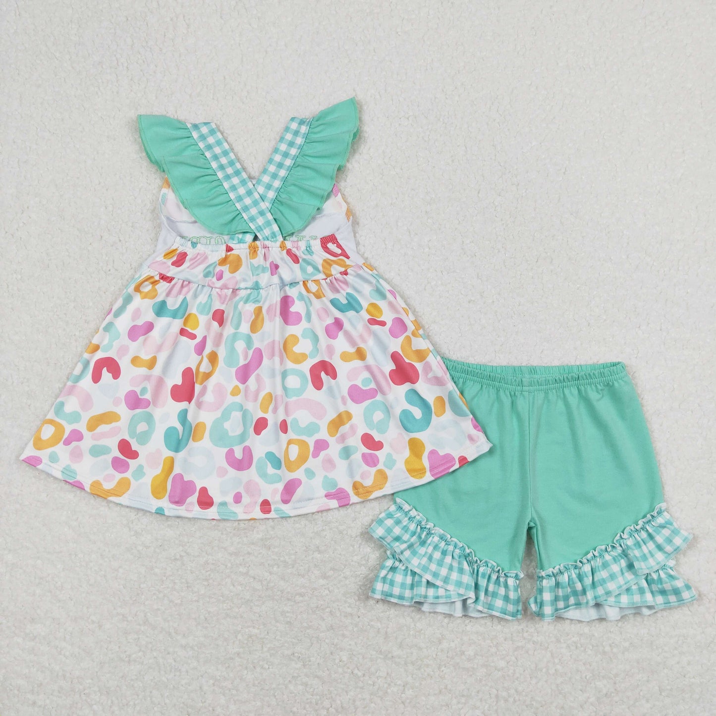 GSSO0815 embroidery leopard shorts summer mama's girl outfit RTS Free shipping order $100+
