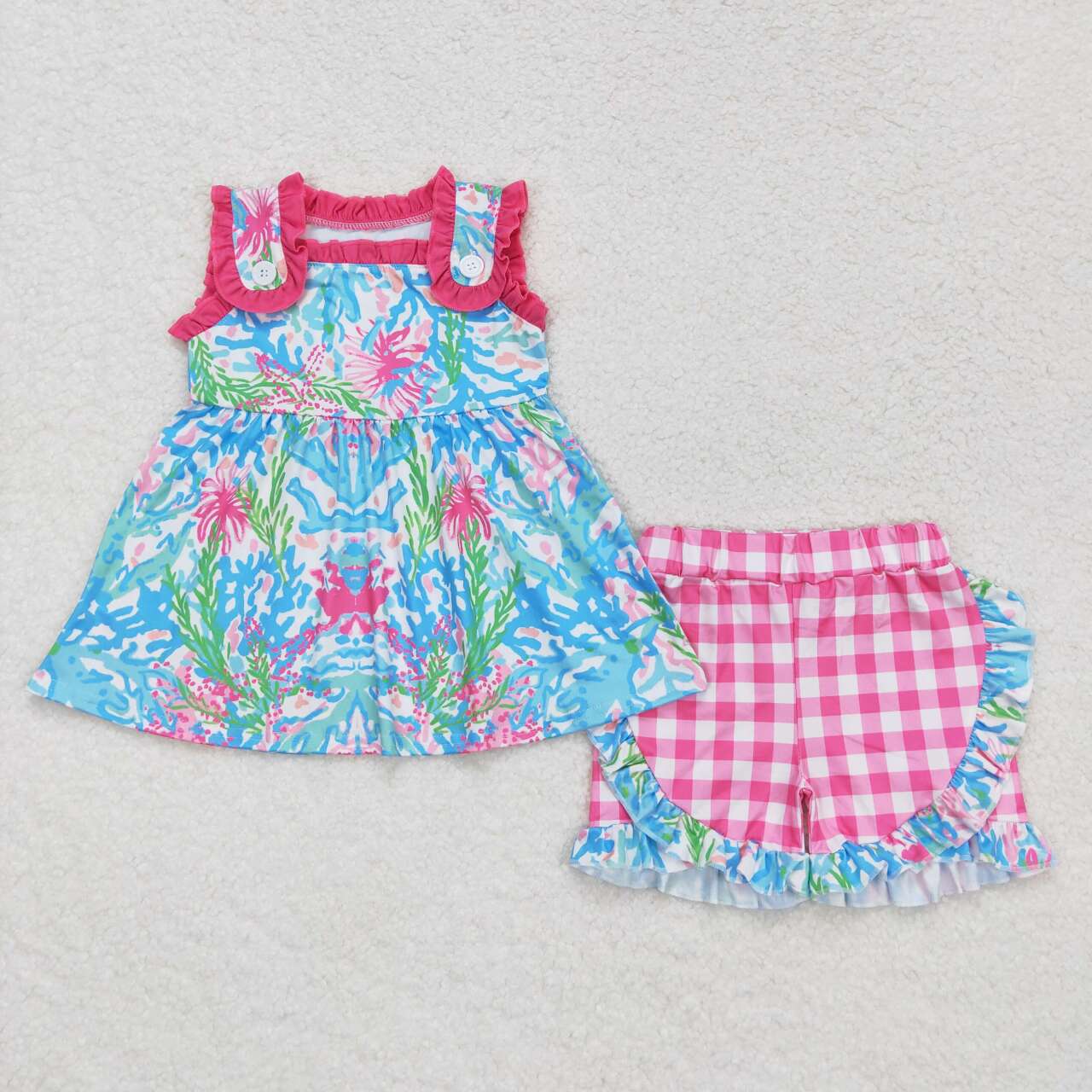 GSSO0845 flower shorts summer girl outfit 202404 rts