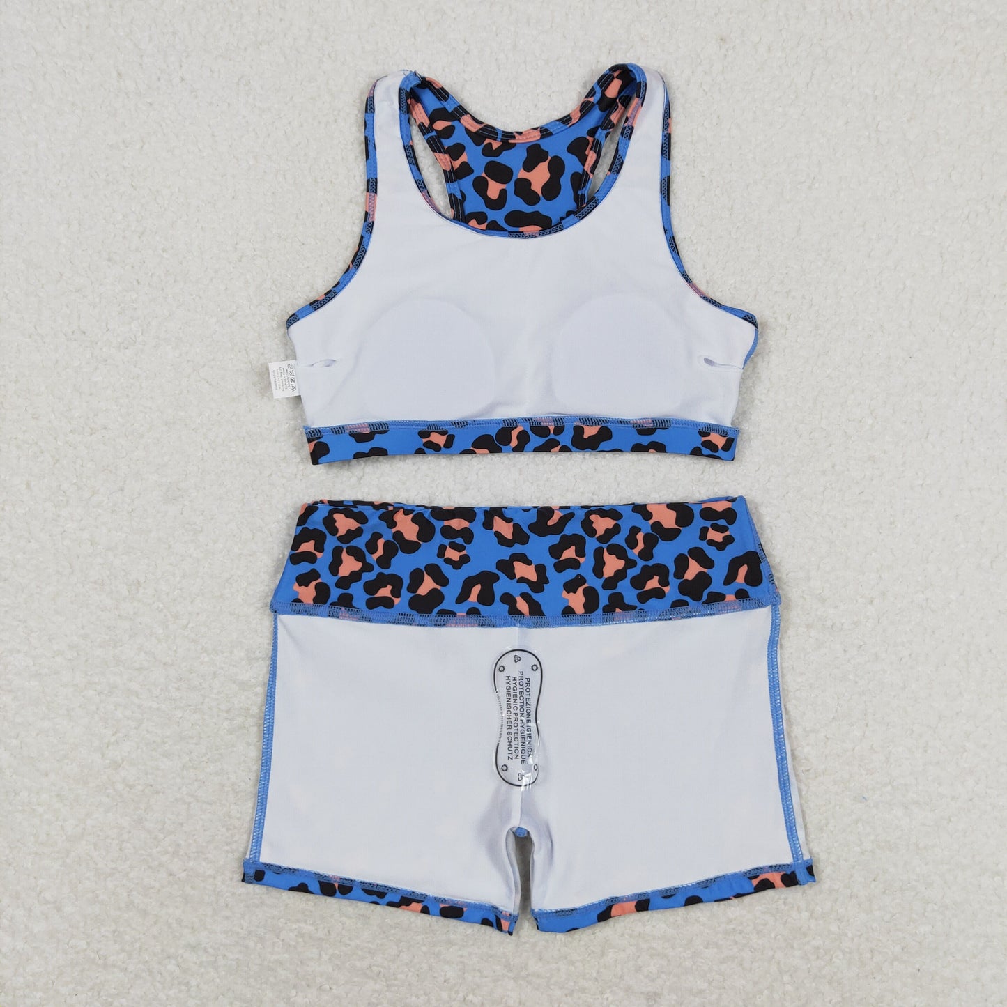 GSSO0901组合 active wear yoga fabric riding shorts leopard summer girl outfit 202405 RTS
