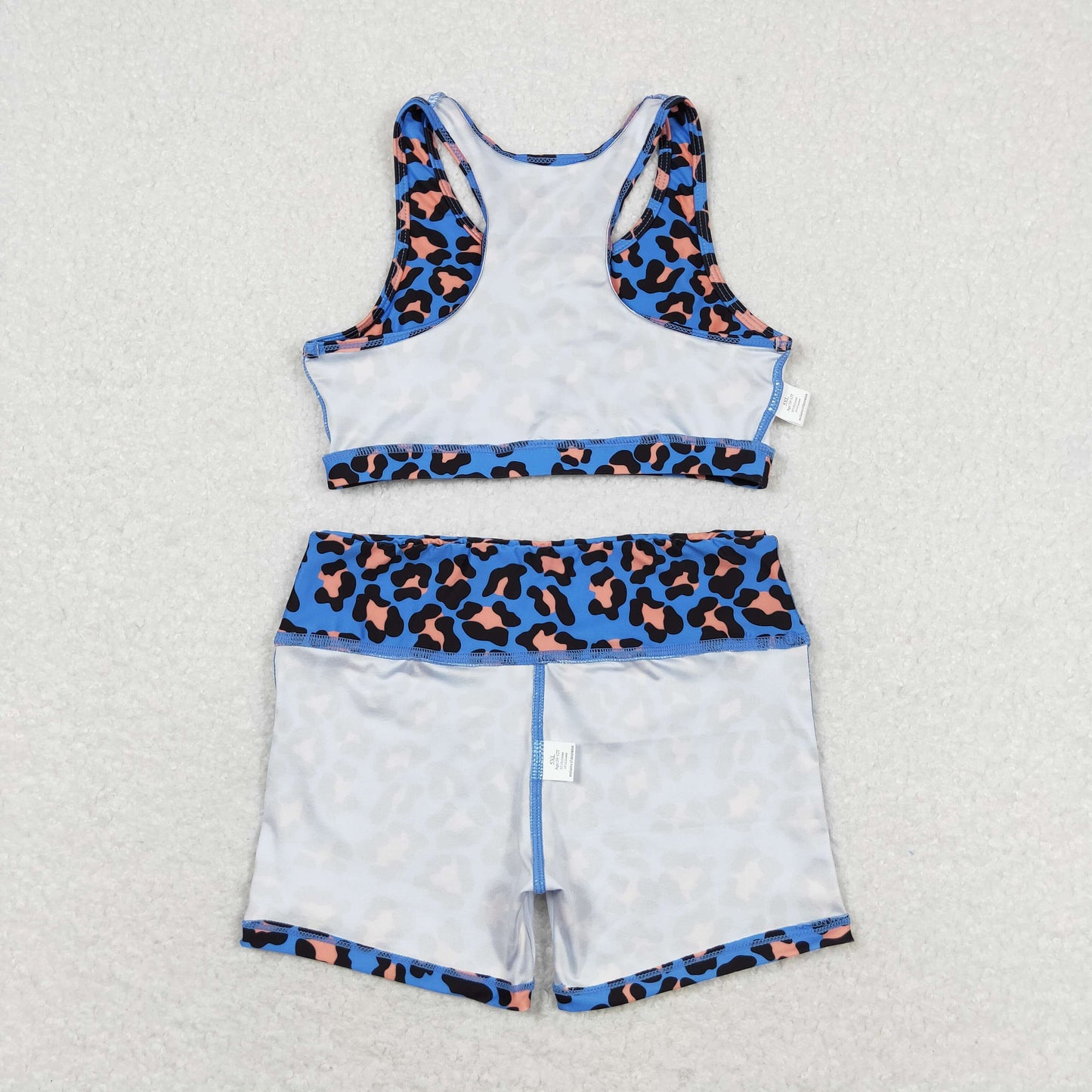 GSSO0901组合 active wear yoga fabric riding shorts leopard summer girl outfit 202405 RTS