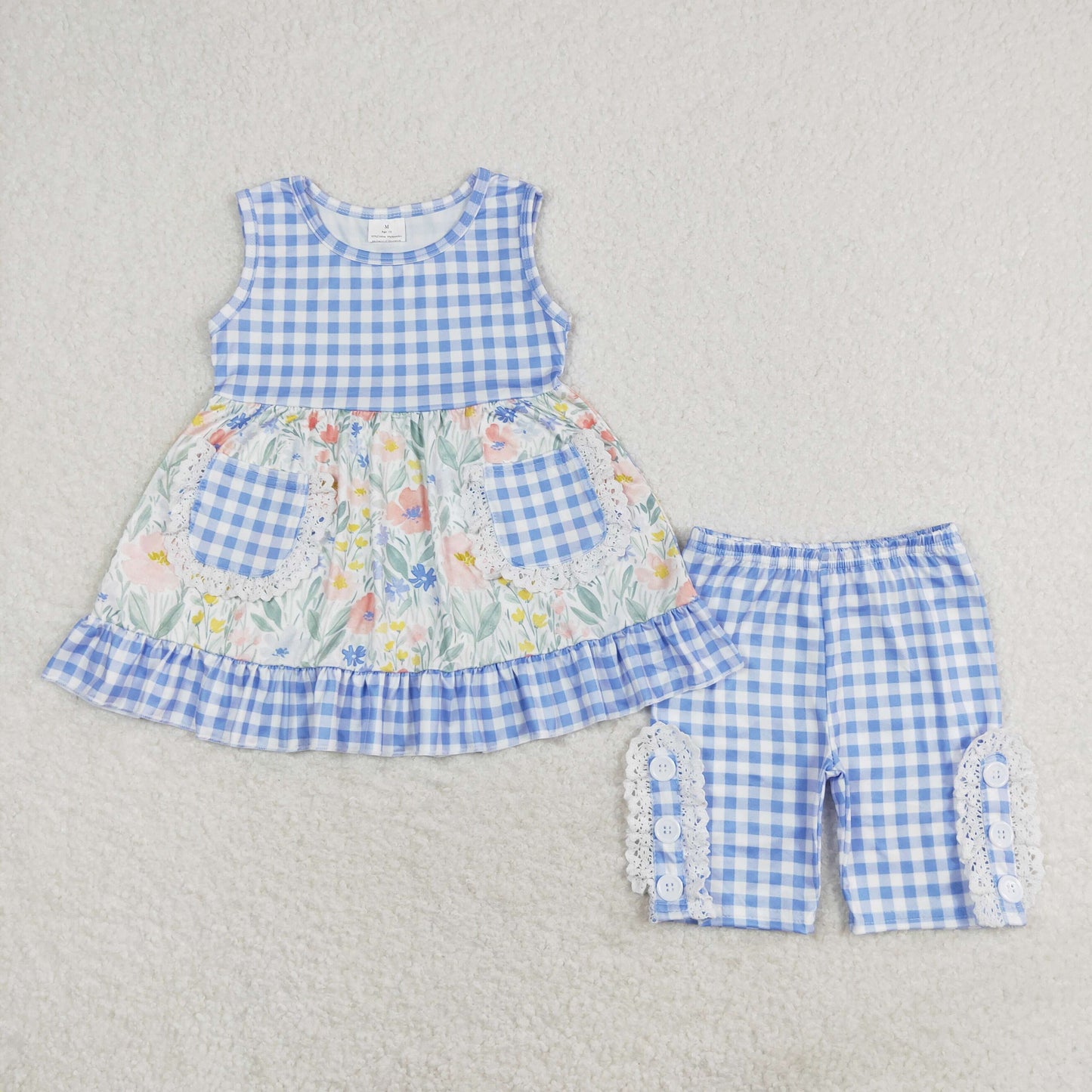 GSSO0908 RTS summer flower capris girl outfit 202405 RTS sibling