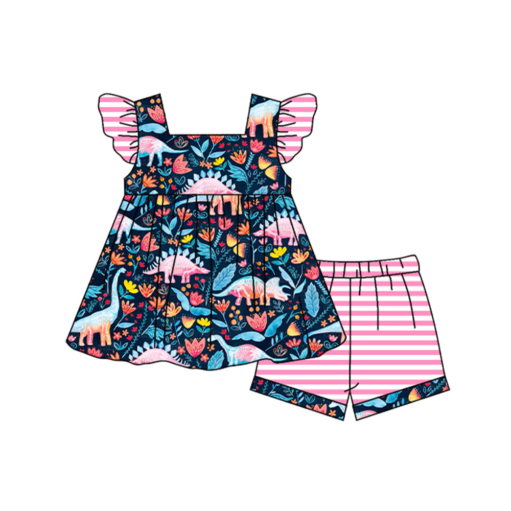 GSSO0947 preorder flower dinosaur shorts summer girl outfit 202402