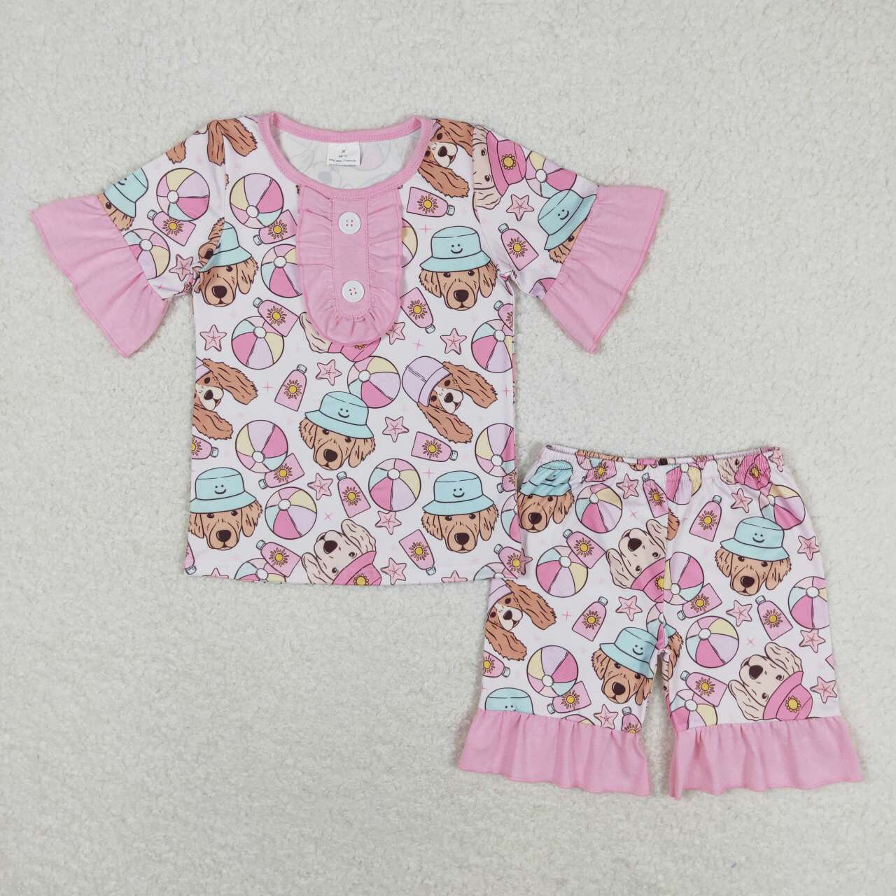 GSSO0950 shorts girl pajamas dog flower summer outfit 202405 RTS