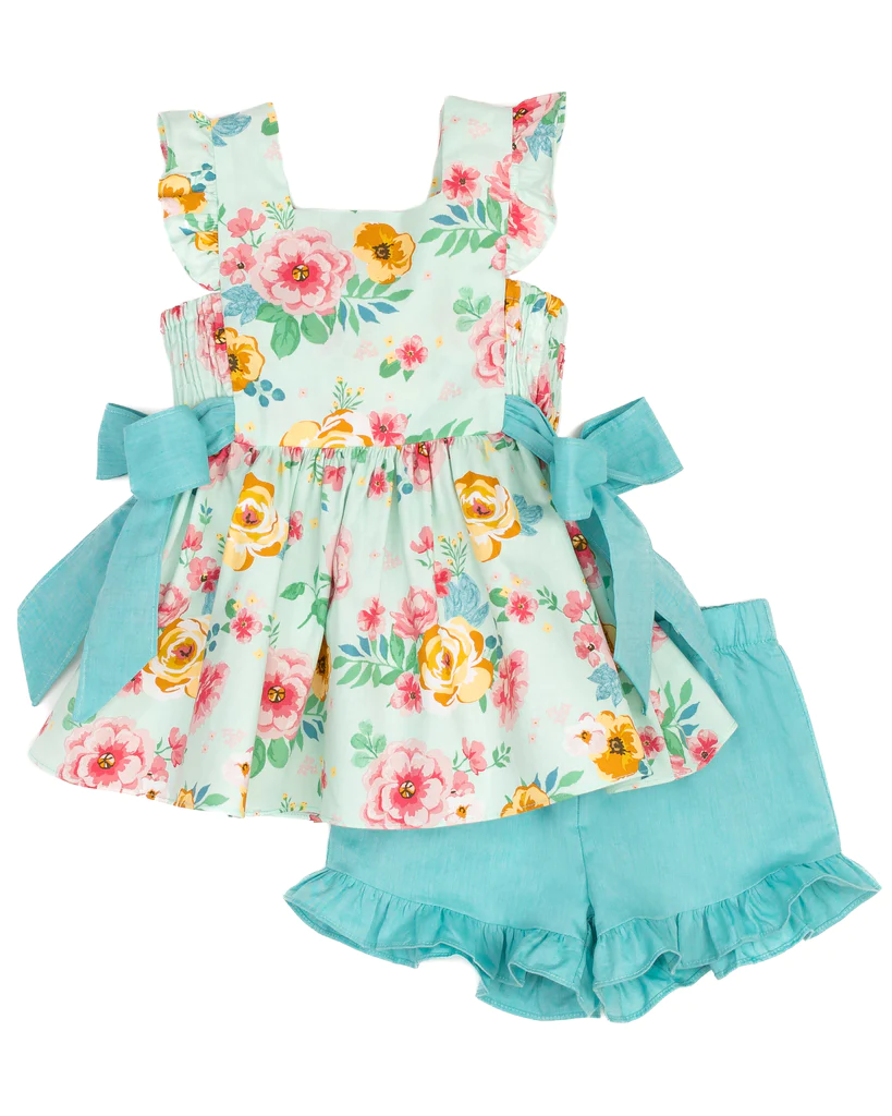 GSSO0961 shorts flowers girl summer outfit 202403 preorder