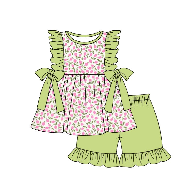 GSSO0962 shorts flowers girl summer outfit 202403 preorder