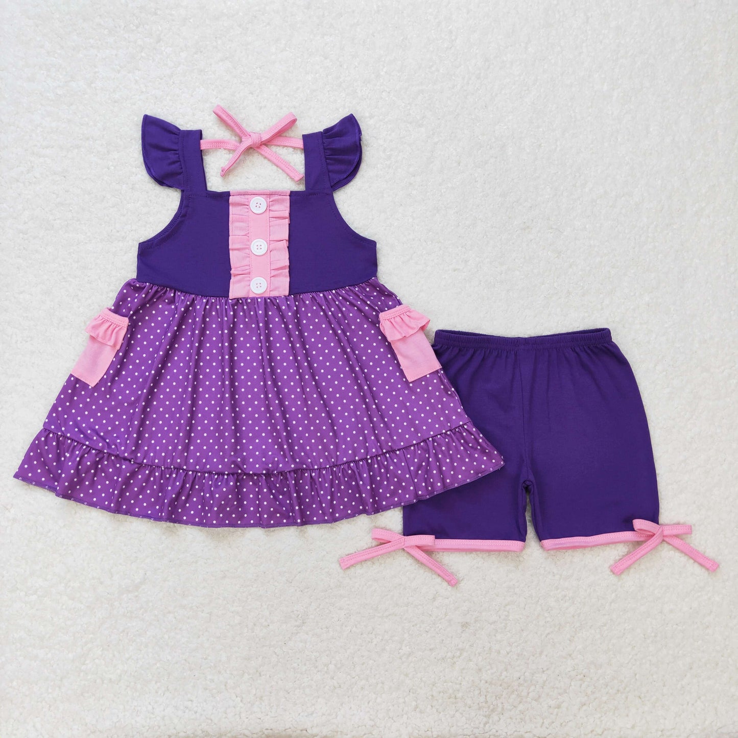 GSSO0965 princess purple shorts girl summer outfit 202405