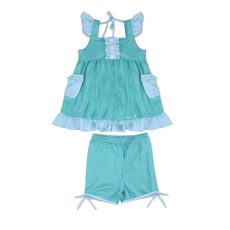 GSSO0972 green princess shorts girl summer outfit 202403 preorder