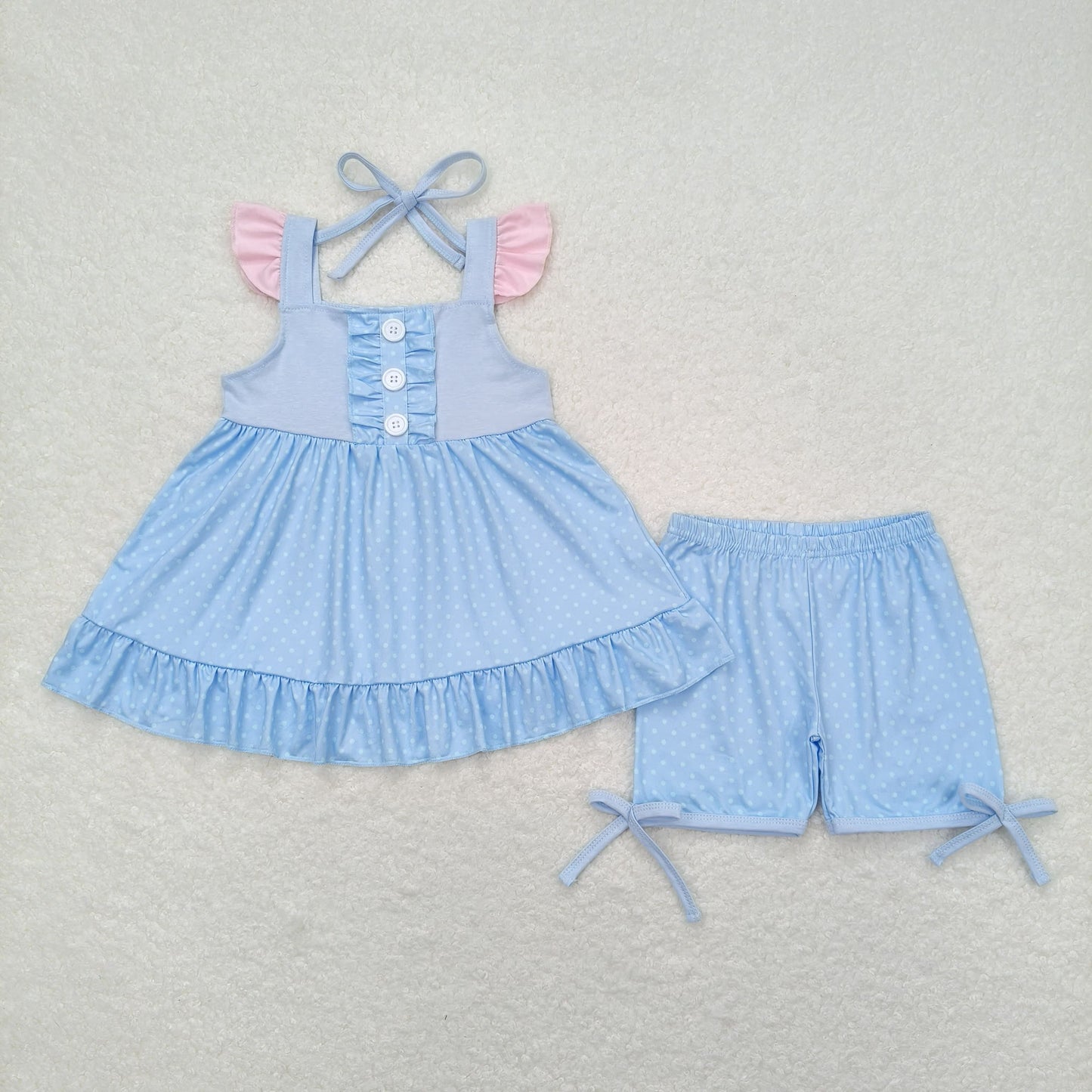 GSSO0973 blue princess shorts girl summer outfit 202404 RTS