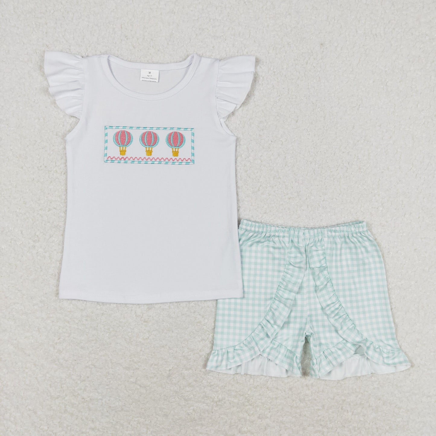 sibling GSSO0981 embroidery Balloon Tour shorts girl summer outfit 202405 RTS