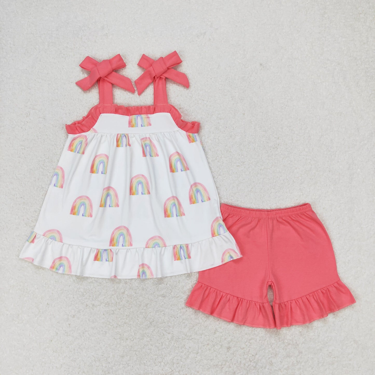 GSSO0989 rainbow summer flower girl outfit 202405 RTS