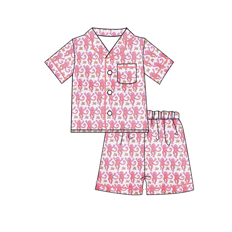 GSSO0997 preorder monkey girl summer pajamas outfit 202404