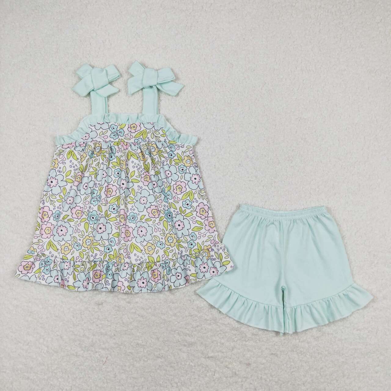 GSSO1018 rainbow flower girl summer outfit 202405 RTS