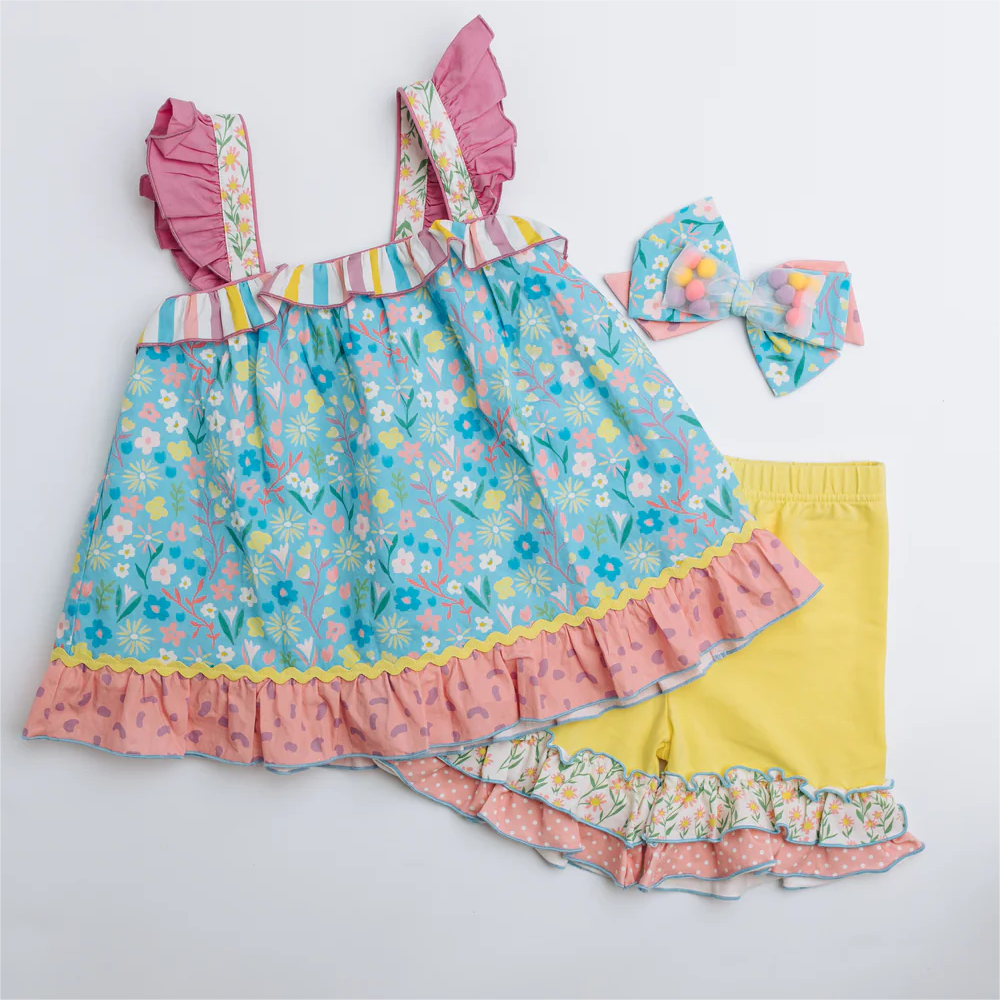 GSSO1145 flower shorts western girl summer outfit 202403 preorder