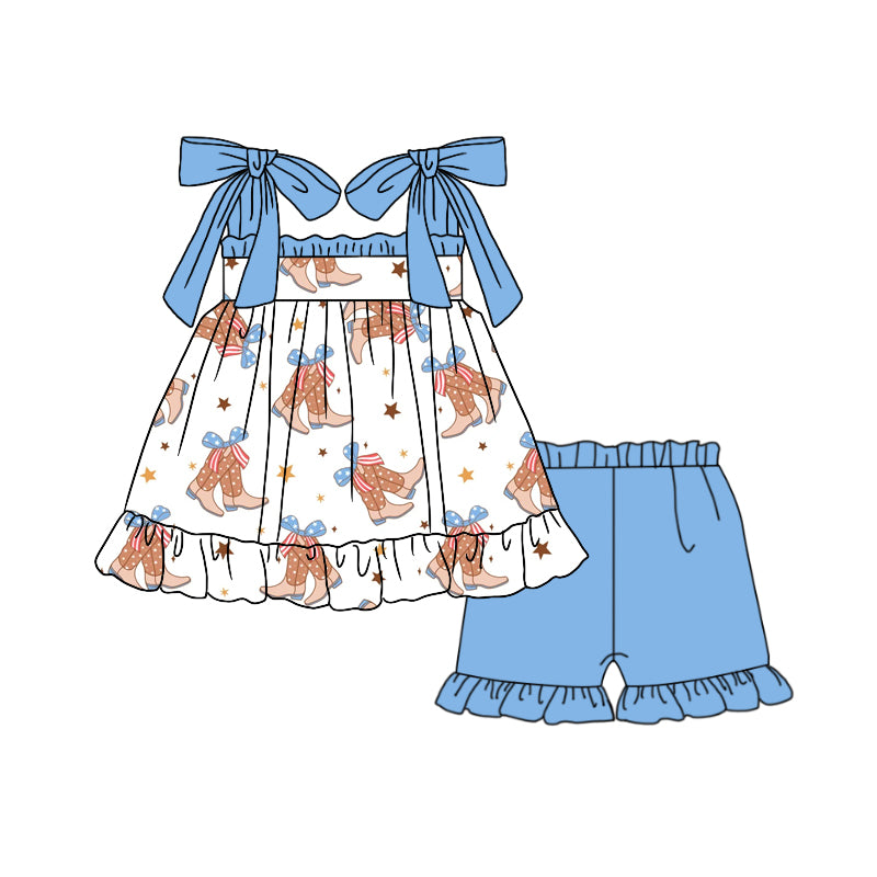 CUSTOM MOQ3 GSSO1146 boots western shorts western girl summer outfit 202403