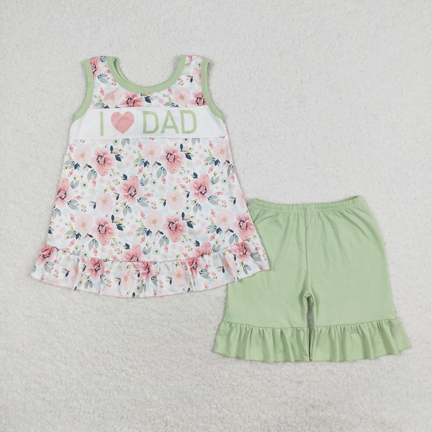 GSSO1178 love dad flower girl summer outfit 202405 RTS sibling