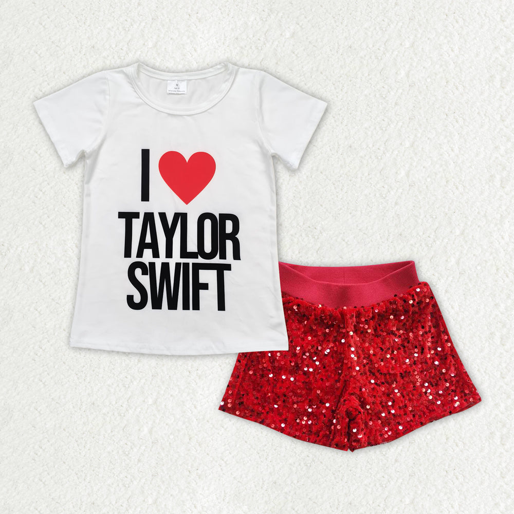 GSSO1456组合 western TS Taylor swift shorts Sequin shorts girl summer outfit 202406 RTS