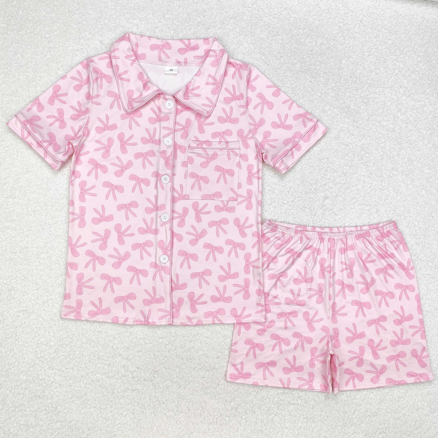 GSSO1535 adult women bow long sleeve pajamas adult 202412 rts
