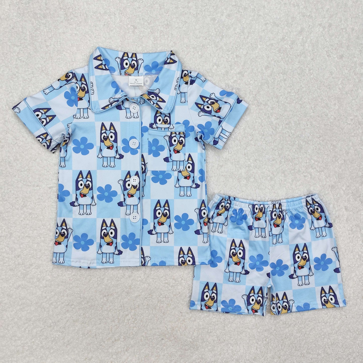 GSSO1800 western bluey pajamas girl boy summer outfit 202502 RTS