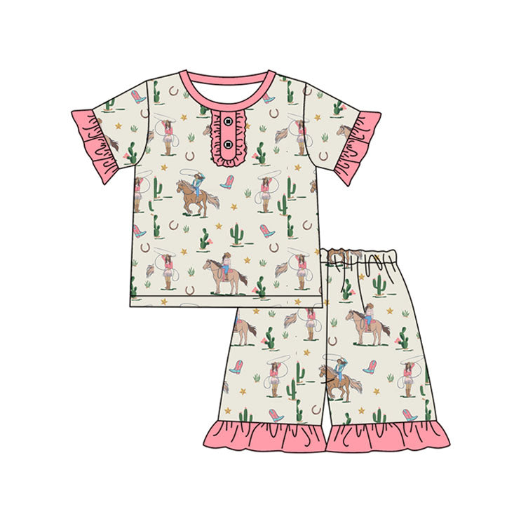 GSSO1812 western cowboy horse pajamas girl summer outfit 202412 preorder