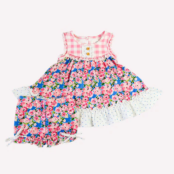 GSSO1837 colorful flowers girl summer outfit 202412 preorder(