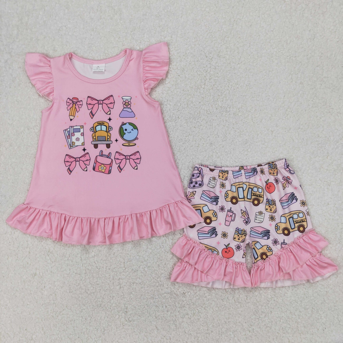 GSSO1910 bow Back to school girl summer outfit 202504 RTS
