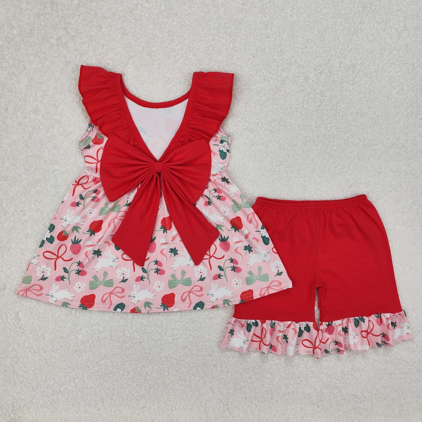 GSSO1914 Easter bunny strawberry girl summer outfit 202503 RTS