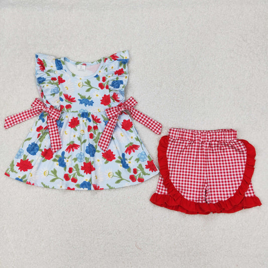GSSO1930 bow  flower girl summer outfit 202503 RTS
